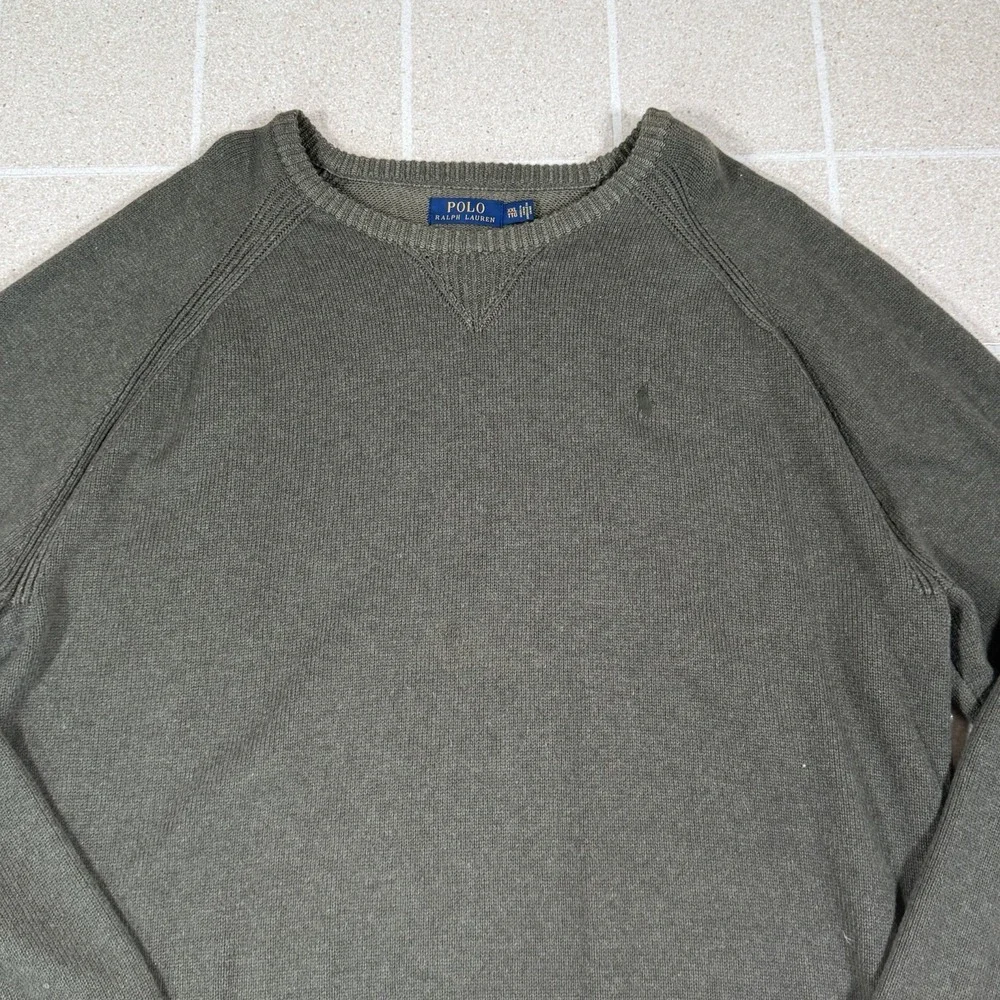 Vintage Polo Ralph Lauren Sweater Men's Size 2XL Green Pony Logo Knit Preppy